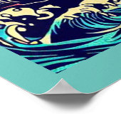 ファンタジー怪獣アニメ – Woodcut 4 ポスター (角)