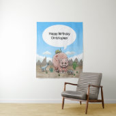 ファンタジー恐竜の誕生日 タペストリー (インサイチュ)