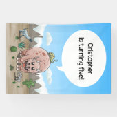 ファンタジー恐竜の誕生日 横断幕 (横)