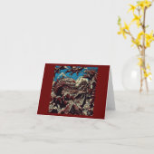 ファンタジー恐竜ロボットAnime - Woodcut 2 カード (黄色い花)