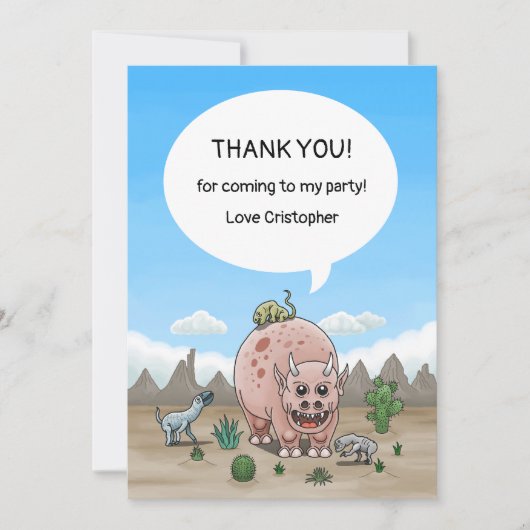 ファンタジー恐竜 サンキューカード (正面)