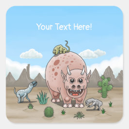 ファンタジー恐竜 スクエアシール