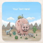 ファンタジー恐竜 スクエアペーパーコースター (正面)