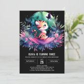 ファンタジー愛らしい虎誕生日 招待状 (スタンド正面)