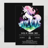 ファンタジー愛らしい馬誕生日 招待状 (正面/裏面)
