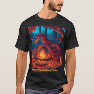 ファンタジー感謝祭ドラゴン Tシャツ