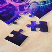 ファンタジー抽象芸術かわいい銀河系宇宙キティキャット ジグソーパズル (側面)