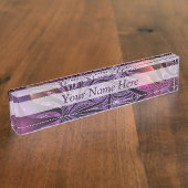 ファンタジー抽象芸術カラフル(紫) デスクネームプレート (側面)