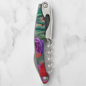 ファンタジー抽象芸術バラと孔雀の羽 ソムリエナイフ (裏面)