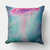 ファンタジー抽象芸術ピンクの海 クッション (正面)