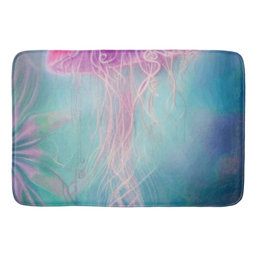 ファンタジー抽象芸術ピンクの海 バスマット (正面)