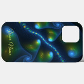 ファンタジー抽象芸術ブルーグリーンイエローフラクタル名 Case-Mate iPhoneケース (裏面 (横))
