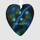 ファンタジー抽象芸術ブルーグリーンイエローフラクタル文字 オーナメント (正面)