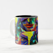 ファンタジー抽象芸術ポートレート ツートーンマグカップ (正面左)