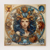 ファンタジー抽象芸術天〔占星術の〕十二宮図標識夢風景 ジグソーパズル (縦)
