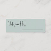 ファンタジー日グリーン洗浄ブライダルシャワーゲームカード スキニー名刺 (裏面)