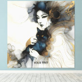 ファンタジー日本のかわいい子ネコ キャンバスプリント (インサイチュ (ウッドフロア))