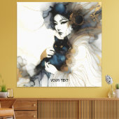 ファンタジー日本のかわいい子ネコ キャンバスプリント (インサイチュ (リビング))