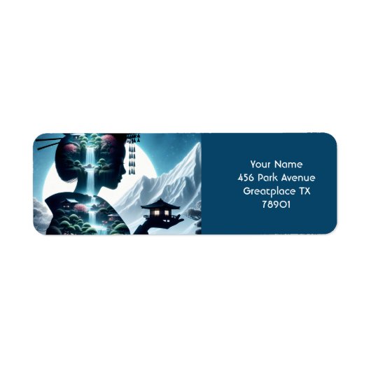 ファンタジー日本の可愛い少女の風景 ラベル (正面)