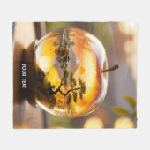 ファンタジー日本の可愛いApple View フリースブランケット (正面(横))