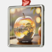 ファンタジー日本の可愛いApple View メタルオーナメント (左)