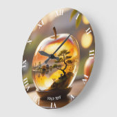 ファンタジー日本の可愛いApple View ラージ壁時計 (傾斜)