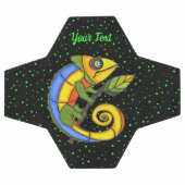 ファンタジー明るい色のトカゲの葉のドット サッカーボール (フラット)