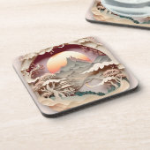 ファンタジー景観紙カット懸命プラスチックコースター コースター (左側)