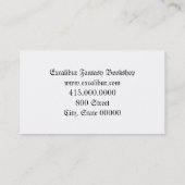 ファンタジー書店またはブッククラブ 名刺 (裏面)