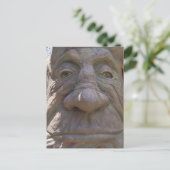 ファンタジー木彫り古い顔の木 ポストカード (スタンド正面)