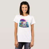 ファンタジー本が好きな妖精 Tシャツ (正面フル)