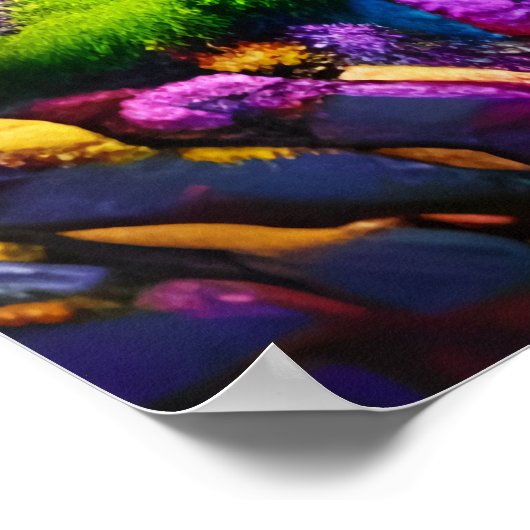 ファンタジー林のファンタジー獣 | AIアートポスター ポスター (角)