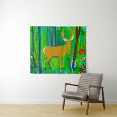 ファンタジー林の中の鹿 タペストリー (インサイチュ(横))