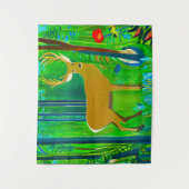 ファンタジー林の中の鹿 タペストリー (正面)