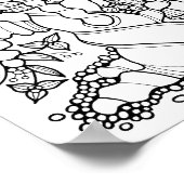 ファンタジー森林仏像ベリーツリーカラーリングページアート ポスター (角)