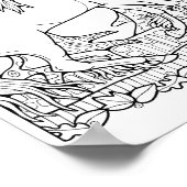 ファンタジー森林樹ユニコーン着色ページアート ポスター (角)