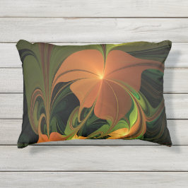 ファンタジー植物抽象芸術緑赤褐色フラクタル アウトドアクッション