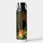 ファンタジー植物抽象芸術緑赤褐色フラクタル ウォーターボトル (正面)