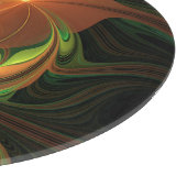 ファンタジー植物抽象芸術緑赤褐色フラクタル カッティングボード (角)