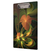 ファンタジー植物抽象芸術緑赤褐色フラクタル クリップボード (左)