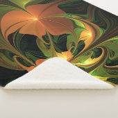 ファンタジー植物抽象芸術緑赤褐色フラクタル シェルパブランケット (3/4)