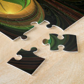 ファンタジー植物抽象芸術緑赤褐色フラクタル ジグソーパズル (側面)