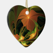 ファンタジー植物抽象芸術緑赤褐色フラクタル セラミックオーナメント (右)