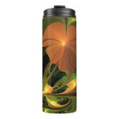 ファンタジー植物抽象芸術緑赤褐色フラクタル タンブラー (正面)