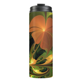 ファンタジー植物抽象芸術緑赤褐色フラクタル タンブラー