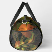 ファンタジー植物抽象芸術緑赤褐色フラクタル ダッフルバッグ (右)