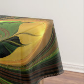 ファンタジー植物抽象芸術緑赤褐色フラクタル テーブルクロス (インサイチュ)