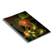 ファンタジー植物抽象芸術緑赤褐色フラクタル ノートブック (右側)
