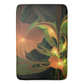 ファンタジー植物抽象芸術緑赤褐色フラクタル バスマット (正面縦)