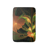 ファンタジー植物抽象芸術緑赤褐色フラクタル バスマット (正面縦)